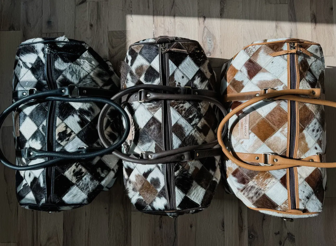 Boho Luxe Duffle Cowhide Travel Bag