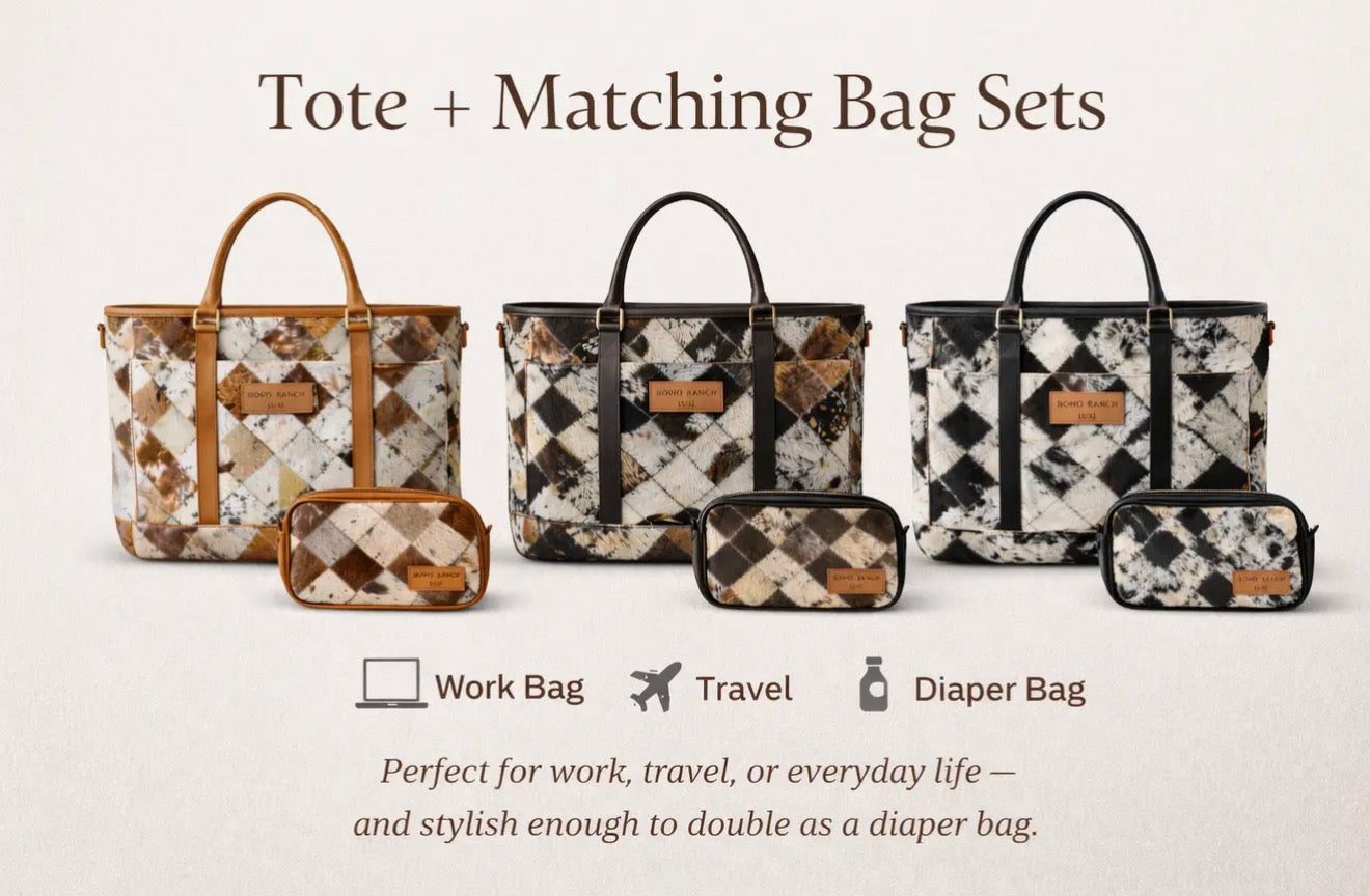 Boho Luxe Cowhide Diaper Bag