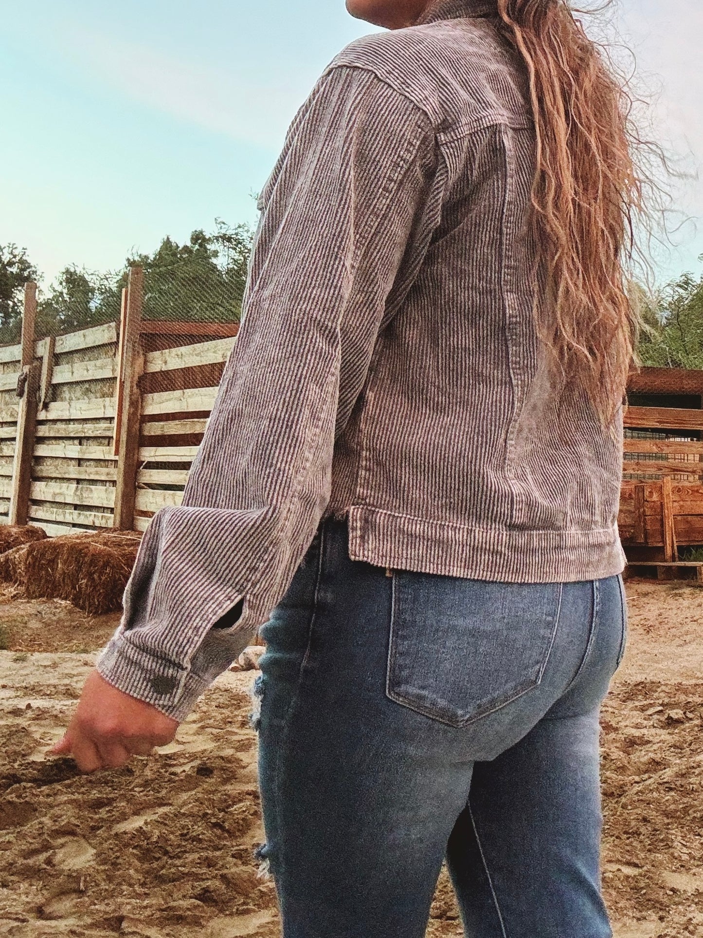 Natalie Corduroy Jacket - DEEP CHARCOAL