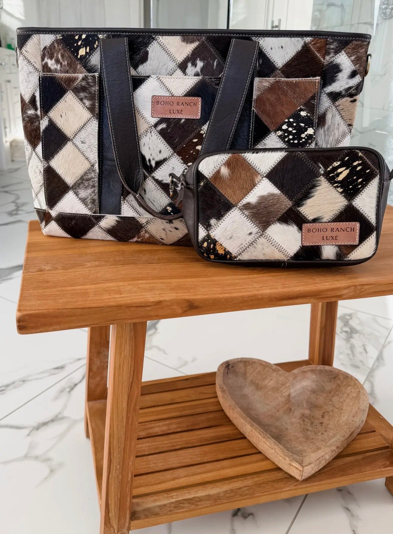 Boho Luxe Cowhide Diaper Bag