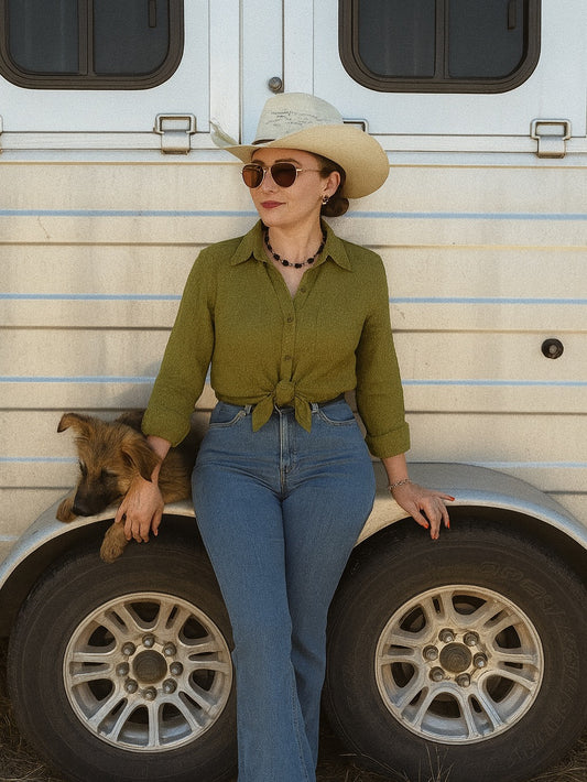 Aurora Textured Top - Sage