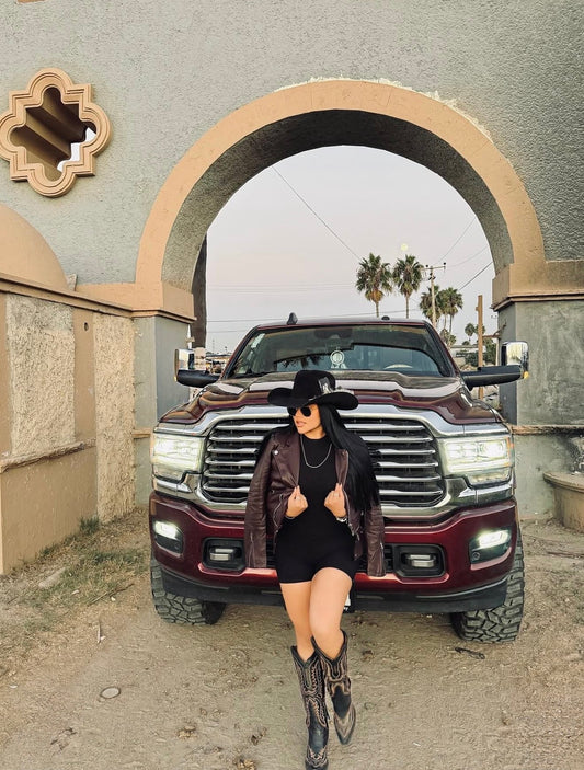 Mariah Moto Jacket - Brown