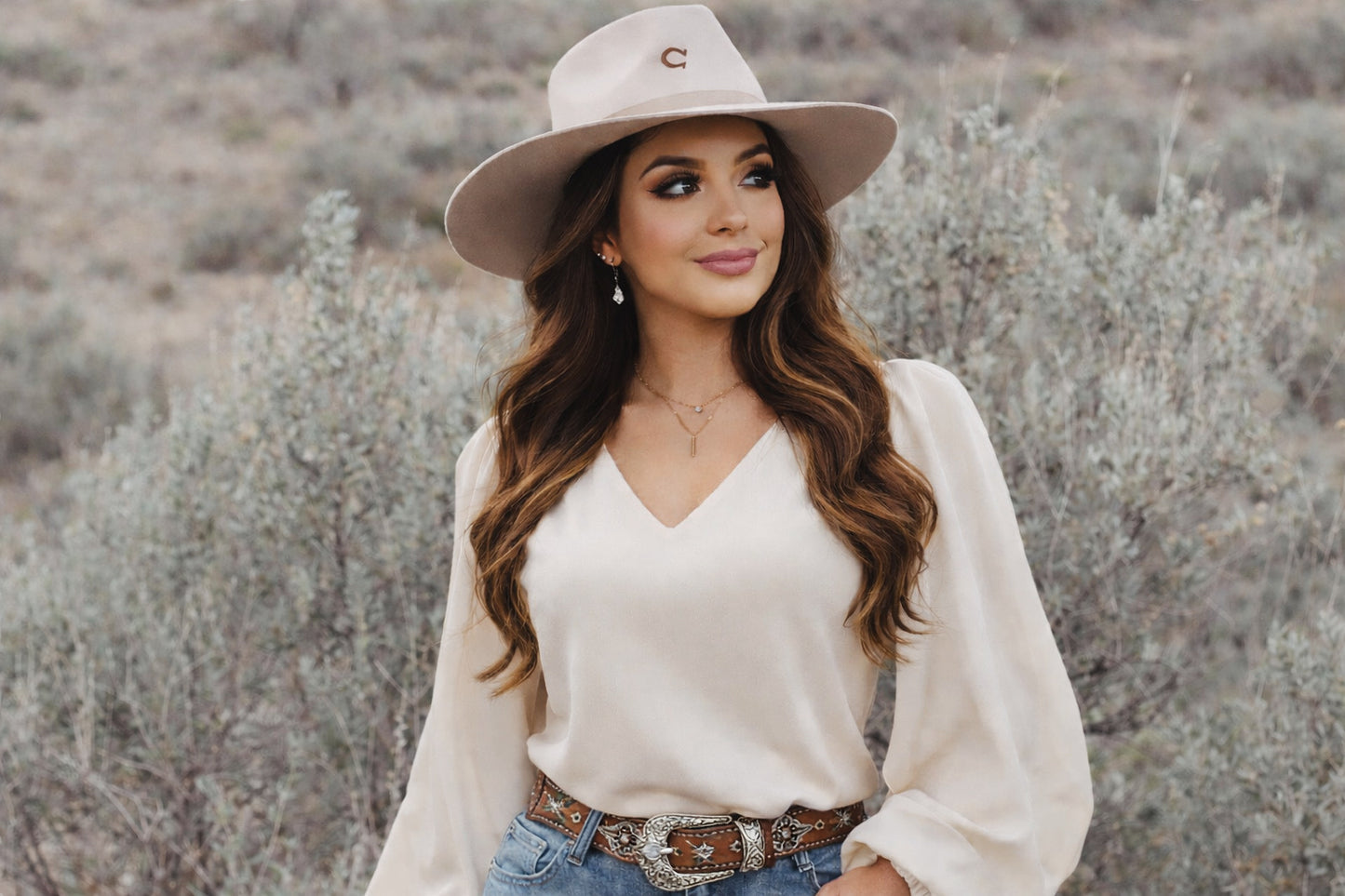 Gisselle Lantern Sleeve Top - Cream