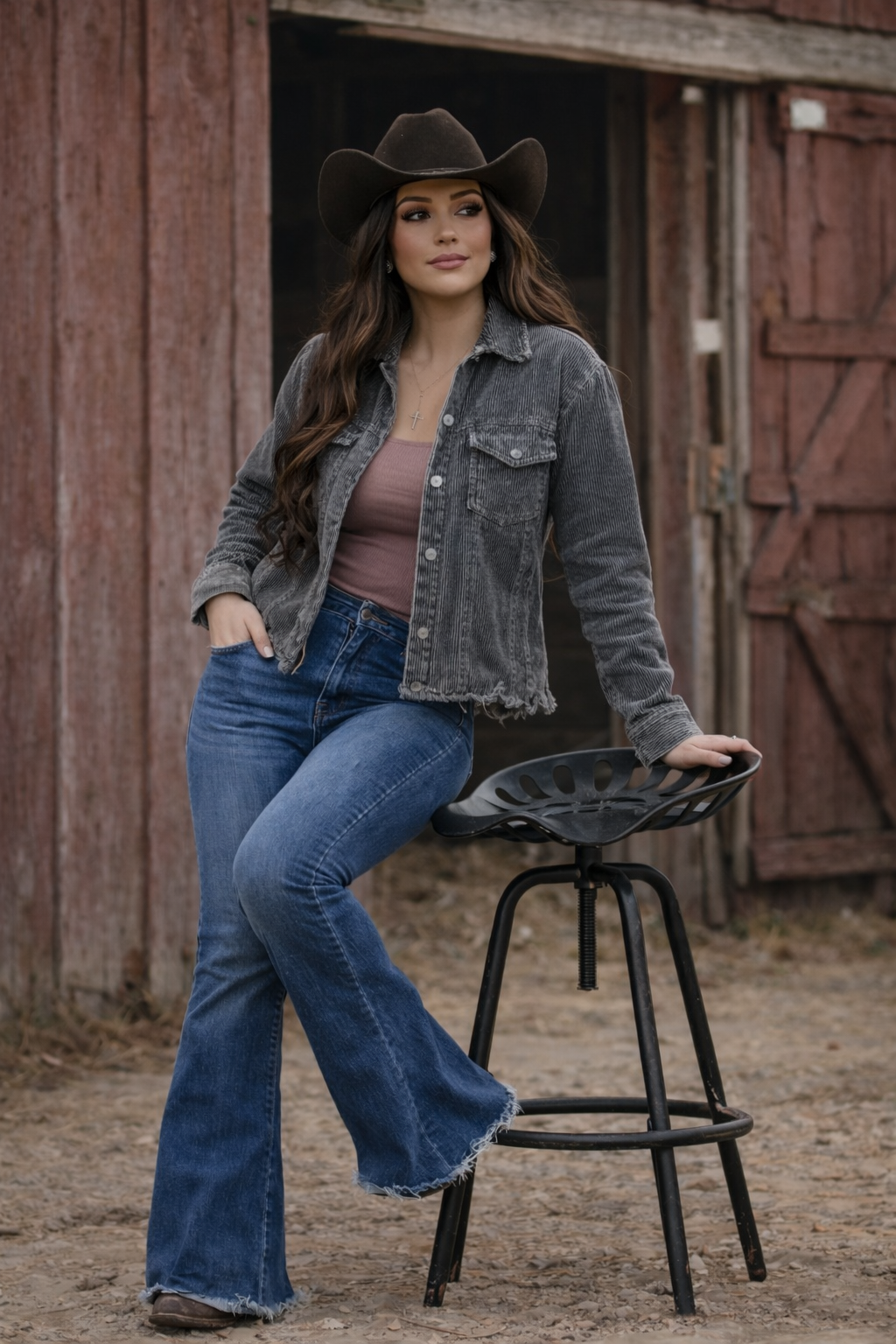 Natalie Corduroy Jacket - DEEP CHARCOAL